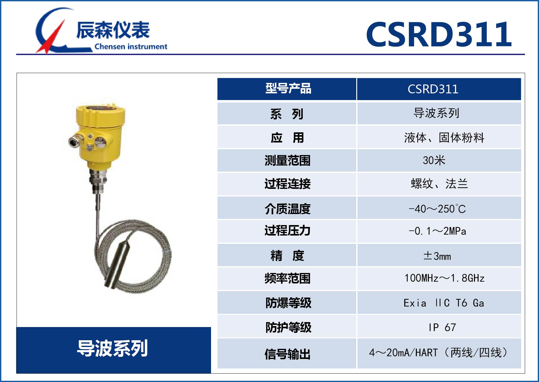 導(dǎo)波雷達(dá)物位計CSRD311